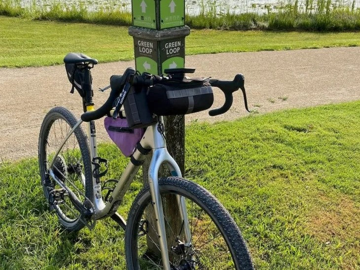 Road Bike with Handlebar Bag