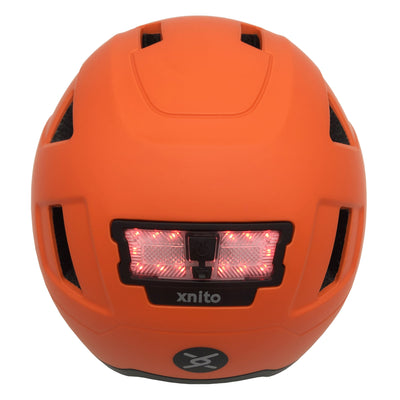 xnito dutch color ebike helmet with lights - rear view