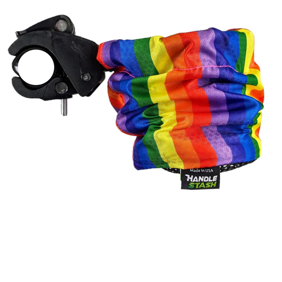 Bike cup holder in rainbow on white background