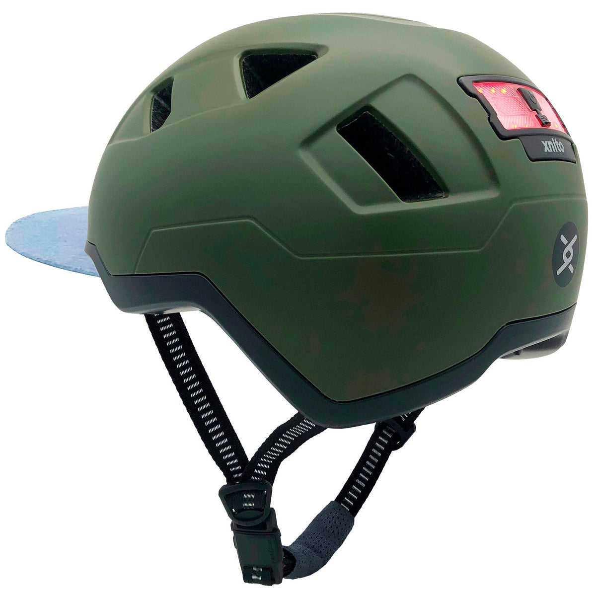 xnito ebike helmet in moss green
