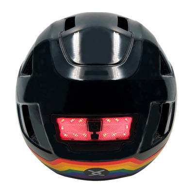 back view of xnito ebike helmet with lights