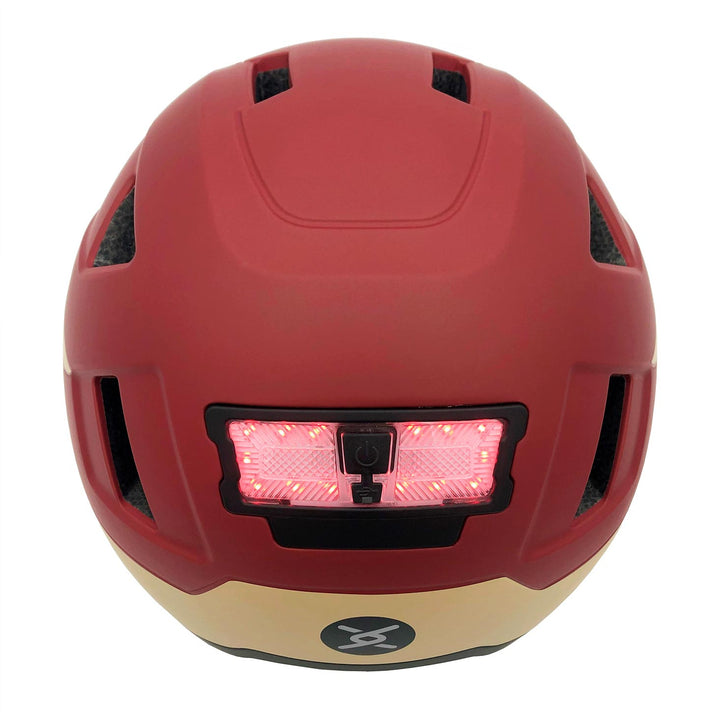 xnito helmet rear view showing back lights