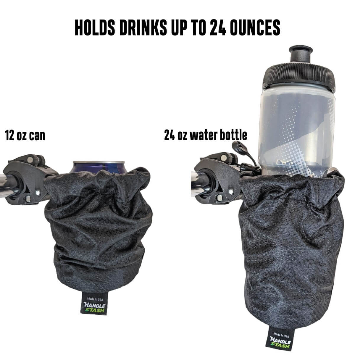 black bike cup holder drink size comparison