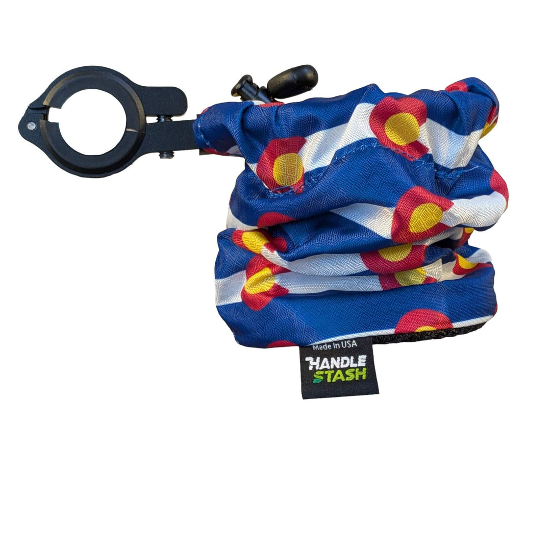 Colorado Flag bike cup holder with alloy clamp