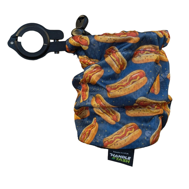 Glizzy Print bike cup holder with alloy clamp extended