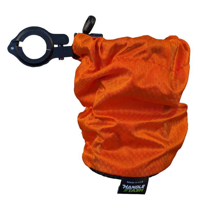 PSL Orange bike cup holder with alloy clamp extended