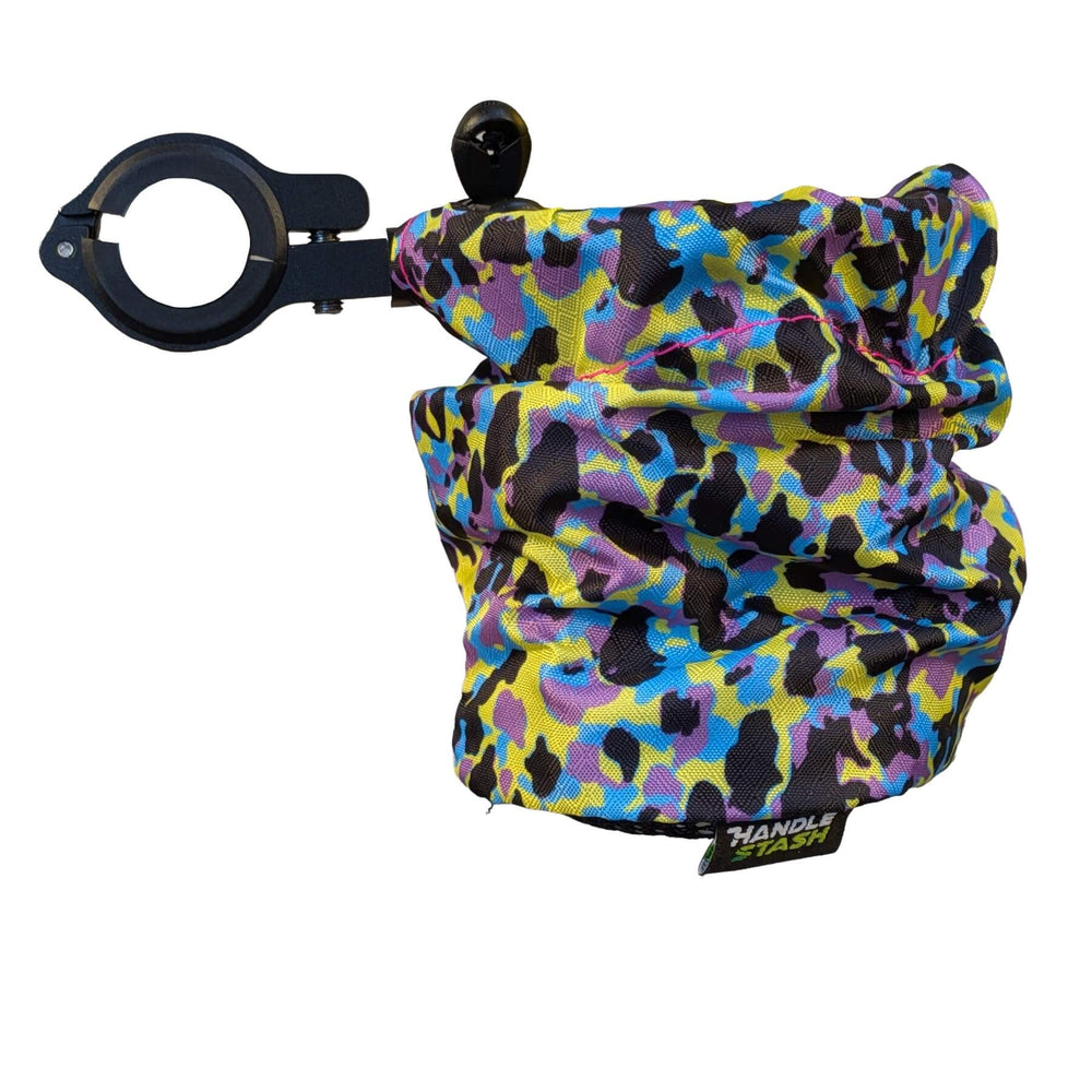 Party Panther Print bike cup holder with alloy clamp extended