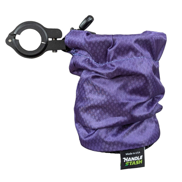 Royal AF Purple bike cup holder with alloy clamp extended