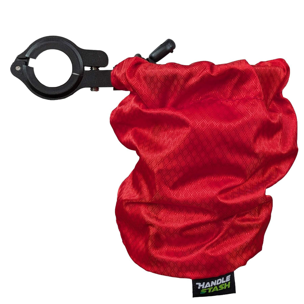 Red Hot bike cup holder with alloy clamp extended