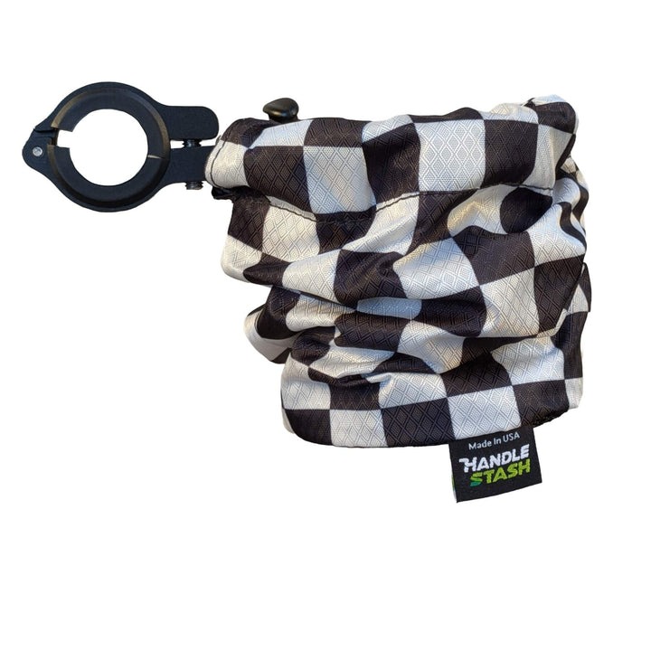 Two Tone Checkered Black and white bike cup holder with alloy clamp 