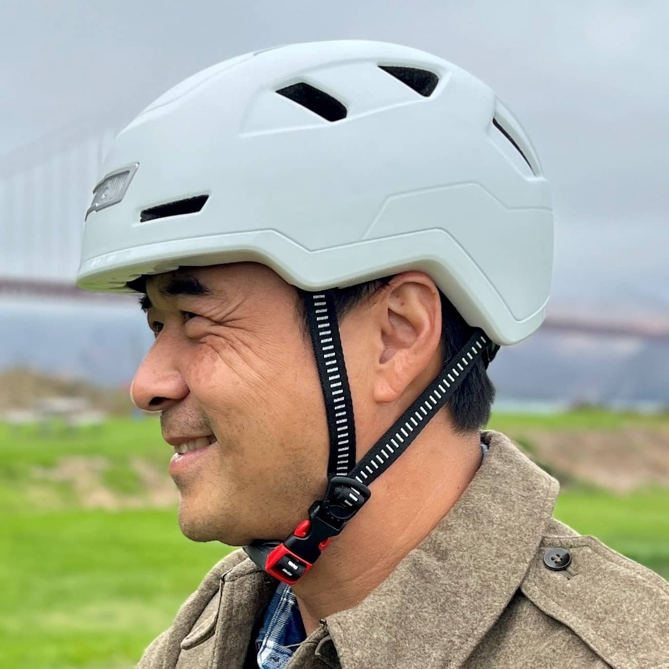 man wearing xnito ebike helmet and thinking of the things he's done