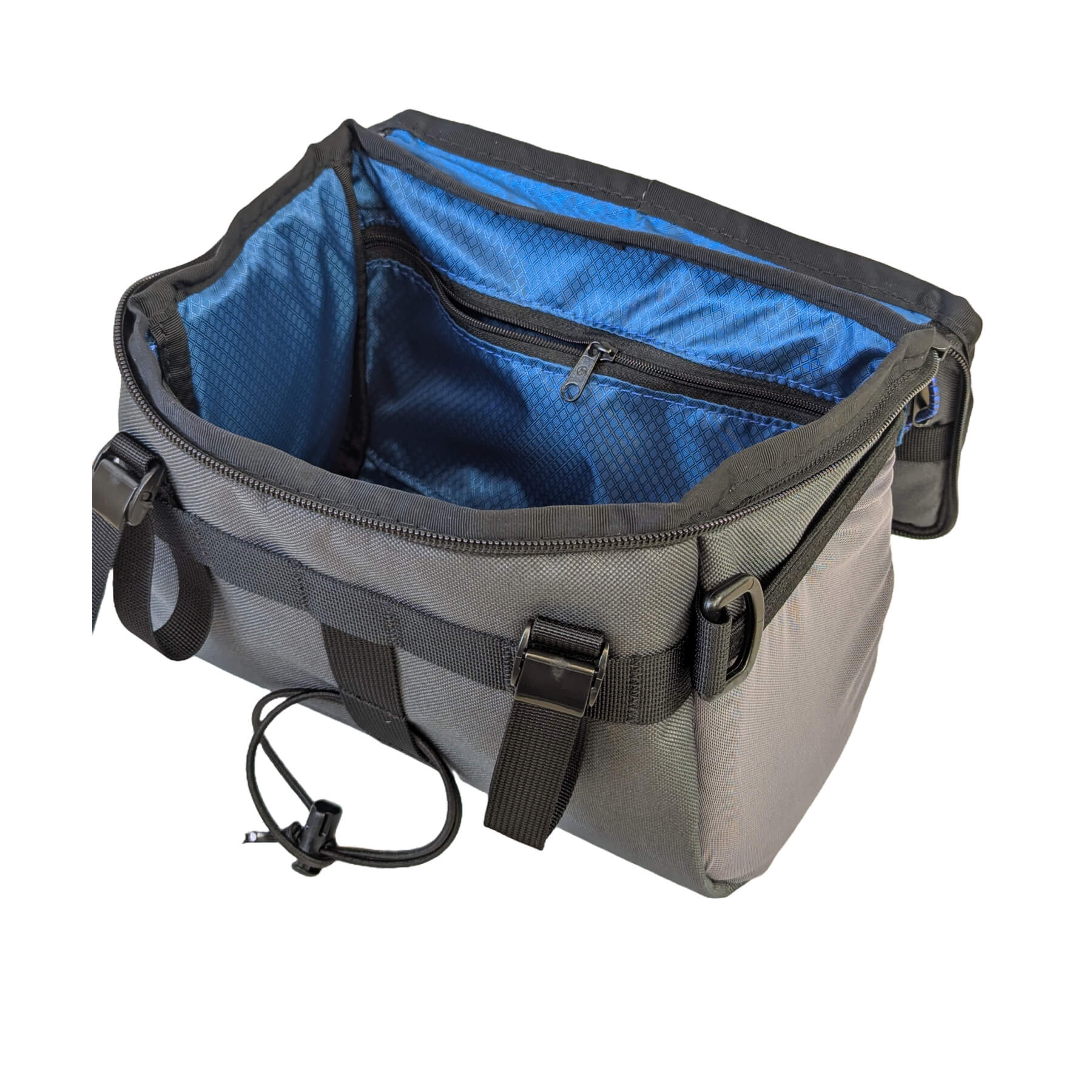 Stashquatch Handlebar Bag - Charcoal Blucifer – HandleStash