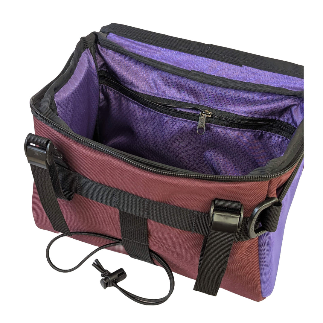 For the Zin Stashquatch inside view with top open with purple lining