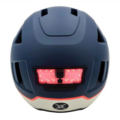 back of xnito ebike helmet with lights in Logan color
