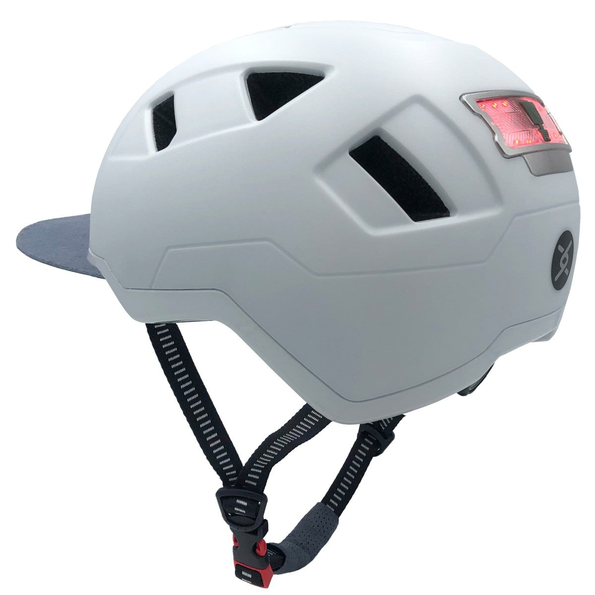 xnito ebike helmet with light and visor in lightning white